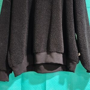 Black Sherpa Crewneck Pullover Sweater